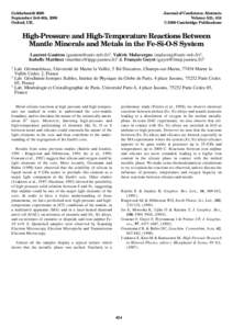 Goldschmidt 2000 September 3rd–8th, 2000 Oxford, UK. Journal of Conference Abstracts Volume 5(2), 434