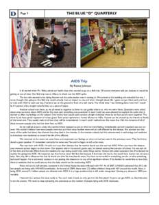 Page 3  THE BLUE “D” QUARTERLY AIDS Trip By Renee Johnson