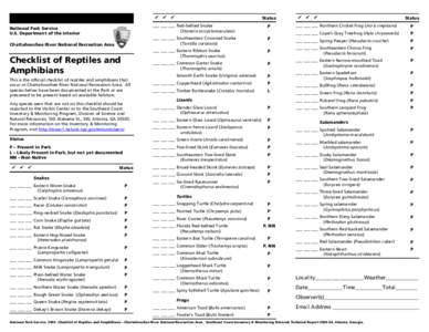 Microsoft Word - CHAT Reptile & Amphibian List.doc