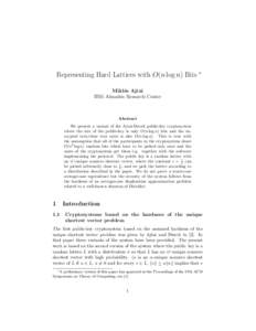 Lattice problem / Lattice / Normal distribution / One-way function / Ideal lattice cryptography / Lattice-based cryptography / Cryptography / Mathematics / Abstract algebra