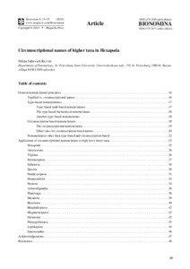 Circumscriptional names of higher taxa in Hexapoda
