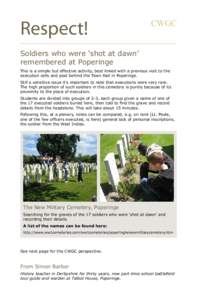 Respect!  CWGC Soldiers who were ‘shot at dawn’ remembered at Poperinge