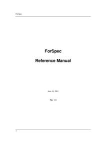 ForSpec  ForSpec Reference Manual  June 24, 2001