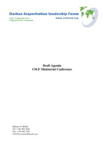 Policy preparation for CSLF Ministerial, 13 October 2009