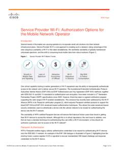 Service Provider Wi-Fi: Authorization Options for the Mobile Network Operator