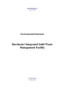 T308 PROJECT September 2008 Environmental Statement  Barchester Integrated Solid Waste