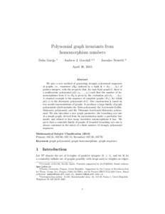 Polynomial graph invariants from homomorphism numbers Delia Garijo 1