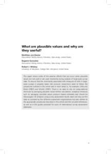 What are plausible values and why are they useful? Matthias von Davier Educational Testing Service, Princeton, New Jersey, United States  Eugenio Gonzalez