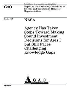 United States Government Accountability Office  GAO Report to the Chairman, Committee on Science and Technology, House of