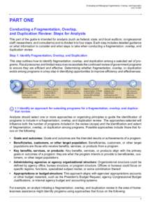 Evaluating and Managing Fragmentation, Overlap, and Duplication  GAO-15-49SP PART ONE Conducting a Fragmentation, Overlap,