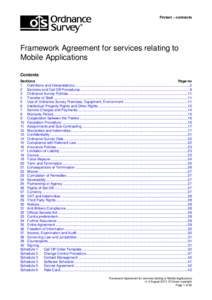 Protect – contracts  Framework Agreement for services relating to Mobile Applications Contents Sections