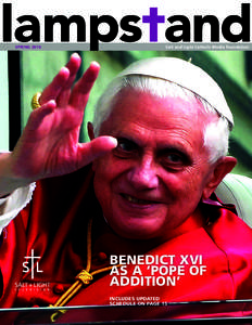 SPRING[removed]Salt and Light Catholic Media Foundation BENEDICT XVI AS A ‘POPE OF