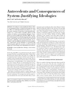 Antecedents and Consequences of System-Justifying Ideologies