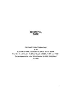 Microsoft Word - Electoral Code 2011 _with amendments 13 April 2011_ _FINAL_.doc