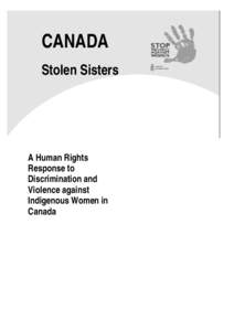 CANADA Stolen Sisters A Human Rights Response to Discrimination and