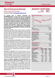 Company Update 06 April 2016 Hai-O Enterprise Berhad MLM Anchoring Growth