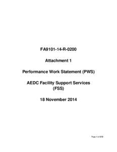 Performance Work Statement (PWS)