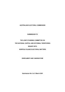 AUSTRALIAN ELECTORAL COMMISSION  SUBMISSION TO THE JOINT STANDING COMMITTEE ON