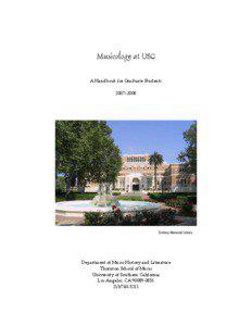 MUSICOLOGY AT USC