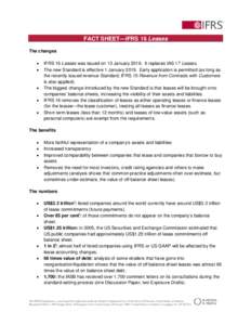 FACT SHEET—IFRS 16 Leases The changes • •  •
