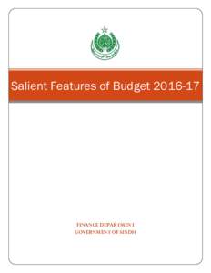 Salient Features of BudgetFINANCE DEPARTMENT GOVERNMENT OF SINDH  Salient Features of Budget