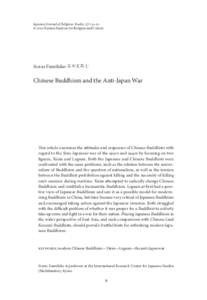 Chinese Buddhism and the Anti-Japan War