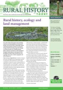 RURAL HISTORY TO DAY Rural History Today is published by the British Agricultural History Society Rural history, ecology and land management
