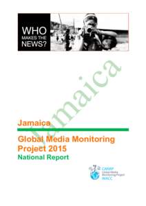 Jamaica Global Media Monitoring Project 2015 National Report  Acknowledgements