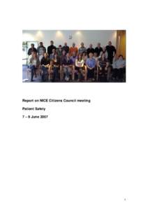 Report on NICE Citizens’ Council meeting, June 7-9