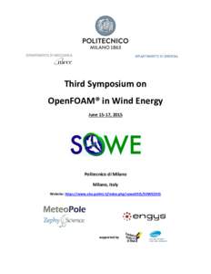 DIPARTIMENTO DI ENERGIA  Third Symposium on OpenFOAM® in Wind Energy June 15‐17, 2015