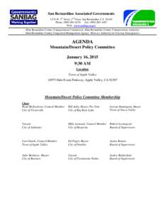 Agenda - Friday, January 16, 2015