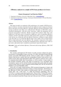 28  AGRICULTURAL ECONOMICS REVIEW Efficiency analysis in a sample of PGI bean producers in Greece Giannis Karagiannis1 and Katerina Melfou2