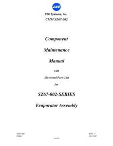 ZEE Systems, Inc.  CMM SZ67-002 Component Maintenance