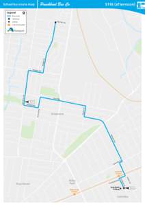 ullora  S116 (afternoon) School bus route map Legend