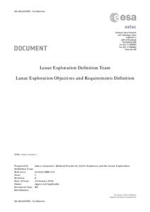 Lunar Exploration Objectives and Requirements Definition