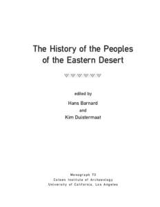 The History of the Peoples of the Eastern Desert edited by  Hans Barnard