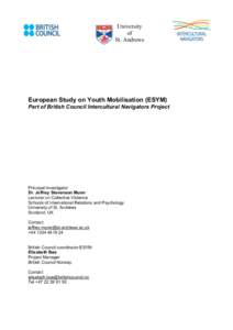 University of St. Andrews The European Survey Mobilization (ESYM)