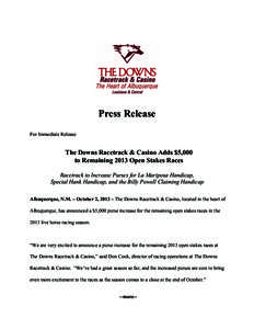 Open Stakes Purse Increase Press Release- Final