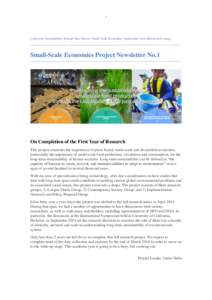 1  Long-term Sustainability through Place-Based, Small-Scale Economies: Approaches from Historical Ecology Small-Scale Economies Project Newsletter No.1