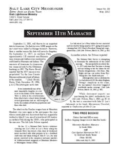 Salt Lake City Messenger  Issue No. 98 May[removed]Editors: Jerald and Sandra Tanner
