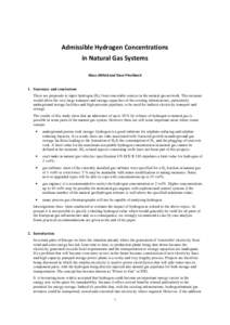 Admissible Hydrogen Concentrations in Natural Gas Systems