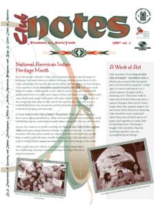 U.S. Department of Housing and Urban Development, Office of Native American Programs and Boys & Girls Clubs of America  Newsletter forNativeYouth 2007 vol. 2