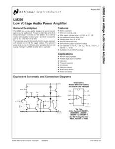 LM386 Low Voltage Audio Power Amplifier General Description Features