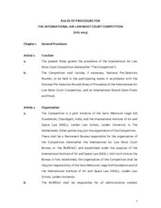RULES OF PROCEDURE FOR THE INTERNATIONAL AIR LAW MOOT COURT COMPETITION