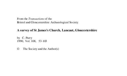 From the Transactions of the Bristol and Gloucestershire Archaeological Society