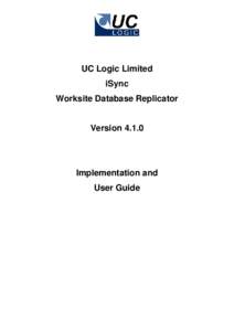 UC Logic Limited iSync Worksite Database Replicator Version 4.1.0