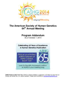 The American Society of Human Genetics