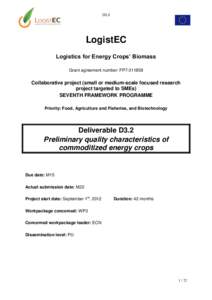 D3.2  LogistEC Logistics for Energy Crops’ Biomass Grant agreement number: FP7