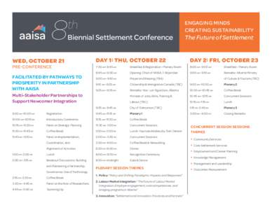 8  th Biennial Settlement Conference  WED, OCTOBER 21