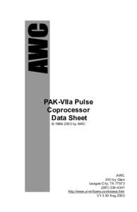 PAK-VIIa Pulse Coprocessor Data Sheet © by AWC  AWC